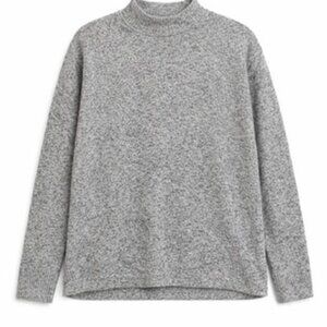 H&M Grey Mock Neck Long Sleeve Top | Soft Knit | Size L